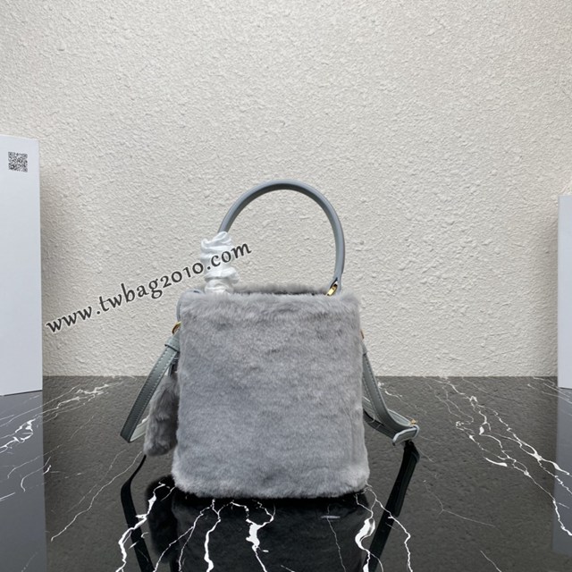 Prada專櫃新款山羊毛桶包 1BA373 普拉達Prada Panier桶包手袋 csp1525